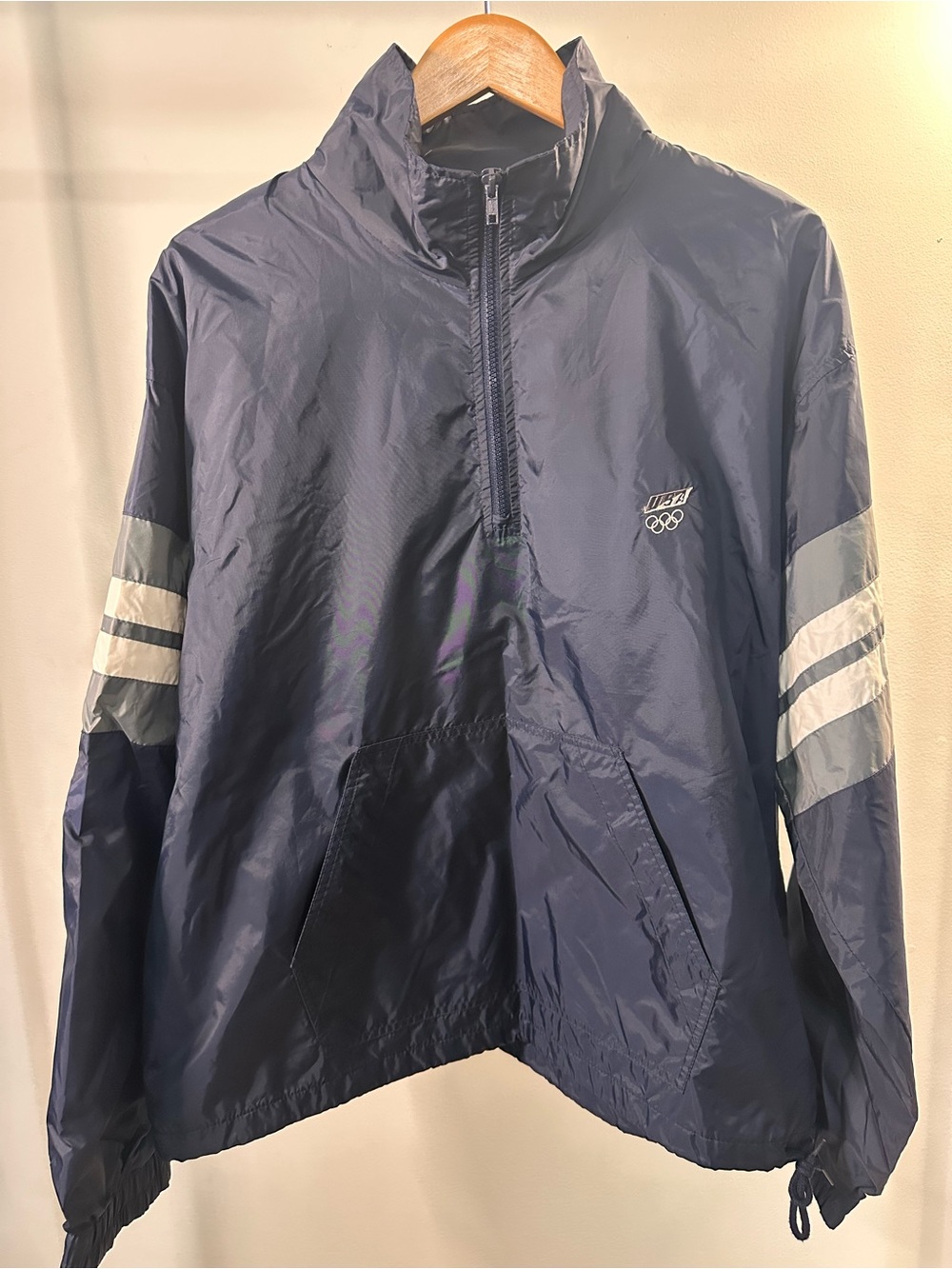 Men's USA Olympic Team Navy Windbreaker Pullover Water Resistant